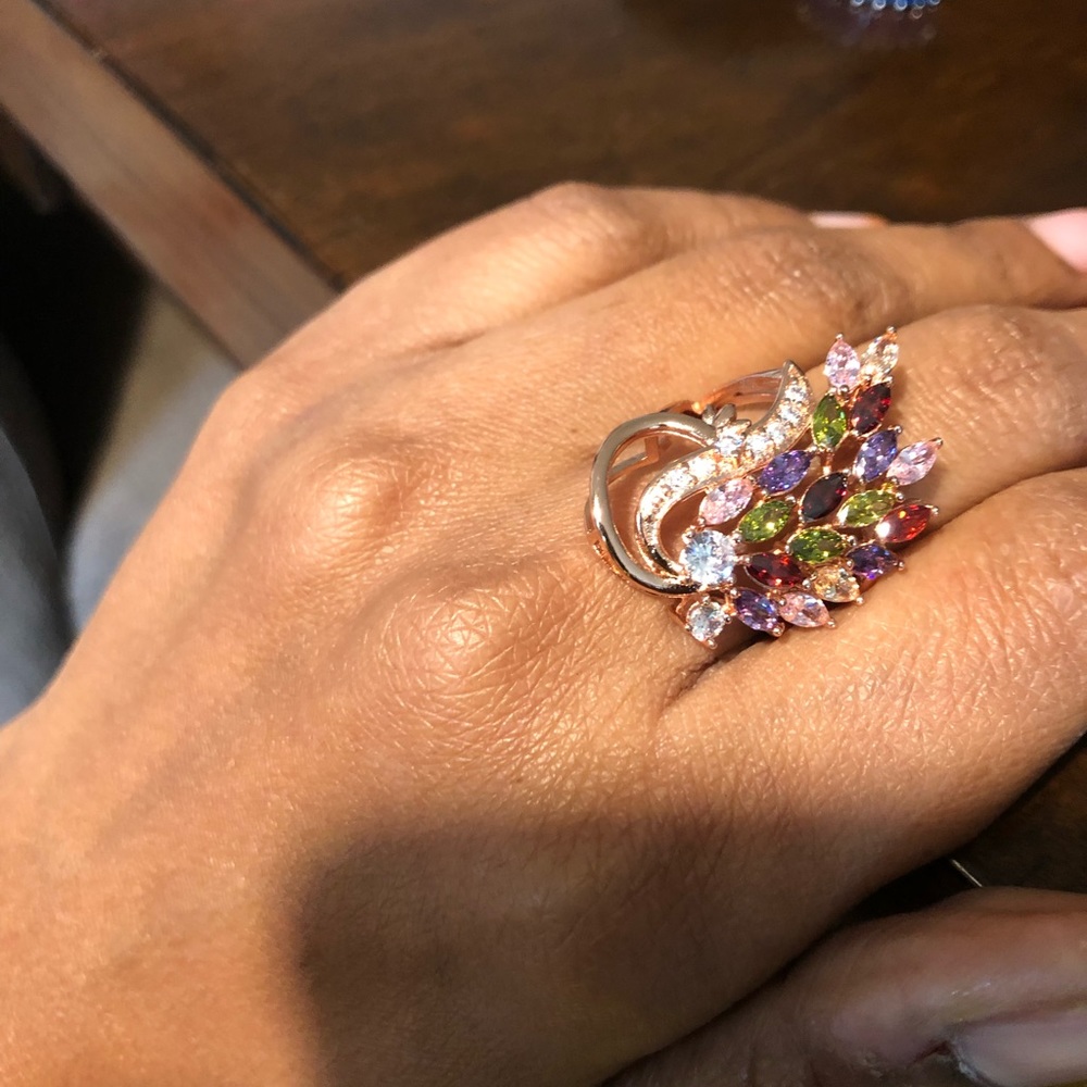 Multicolor Gemstone Ring Size 7 - image 5